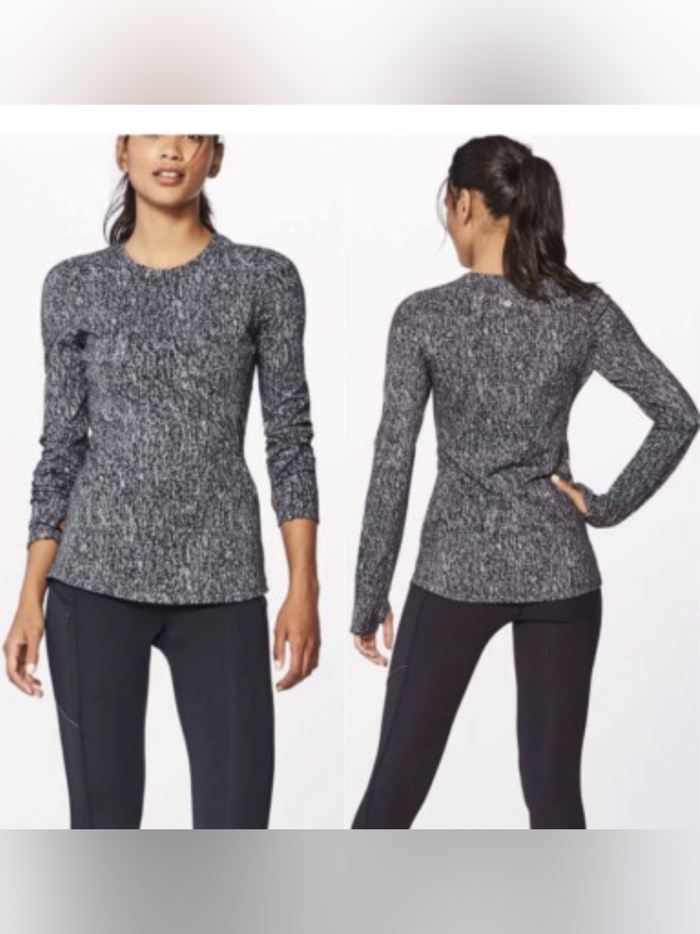 lululemon athletica Black Marled Long-Sleeve Sweater